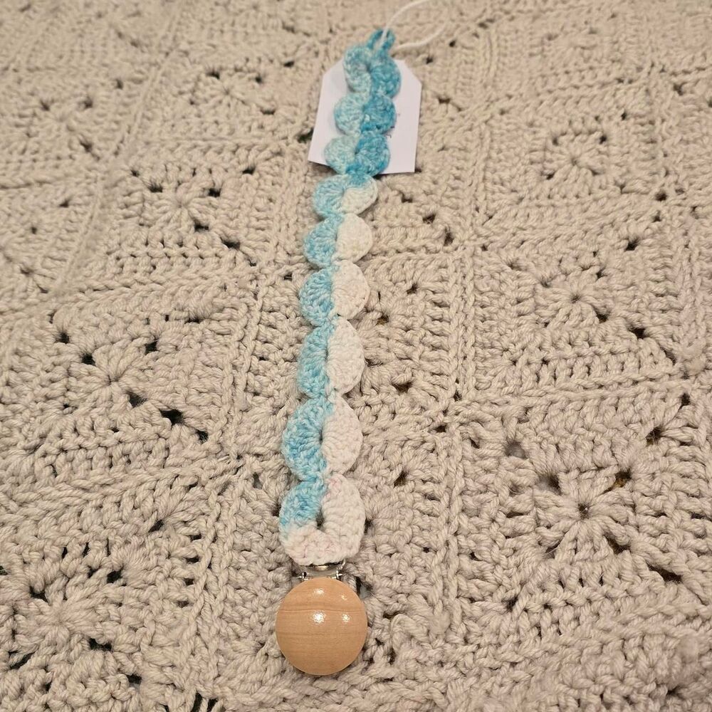 Handmade Crochet Pacifier Clip